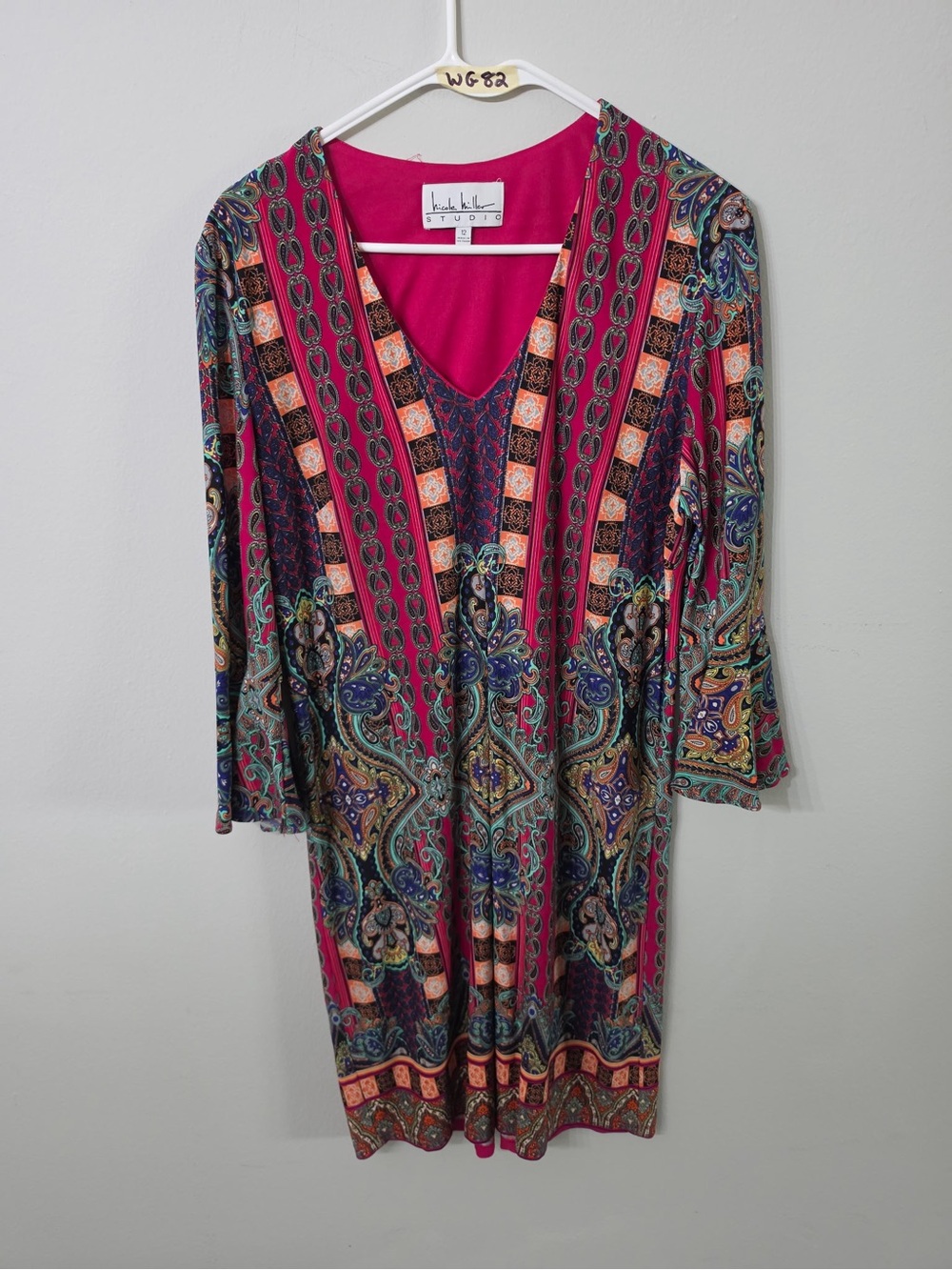 Women’s Nicole Miller Studio Paisley V-Neck Dress Size 12